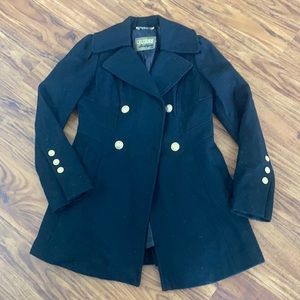 GUESS fitted black pea coat
